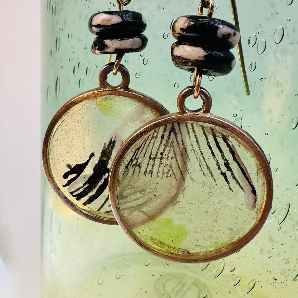 JUNGLE THEME HAND-PAINTED RESIN EARRINGS